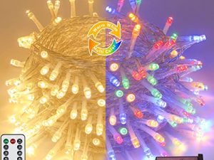 SANJICHA (Multicolor to Warm White) Color Changing 66FT 200 LED Christmas String Lights Indoor/Outdoor