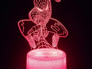 mazumi8 Spiderman Gift Night Light for Kids - 16 Colors Dimmable Spiderman LED Light with Remote & Smart Touch