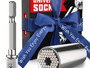 VRTOP Gifts for Men Dad Stocking Stuffers Universal Socket Sets Tool Birthday Christmas Gifts for Boyfriend Son Husband Dad Grandpa Cool Gadgets Bowknot Gift Box(7-19mm)