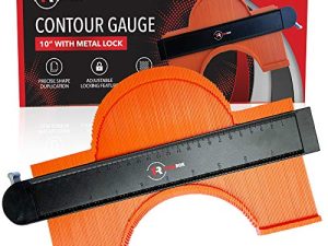 Contour Gauge Shape Duplicator - 10 Inch Profile Tool With Lock And Ruler - Corner Measuring Template Offers Shape Locking Duplication - Make Perfect Cuts for Woodworking