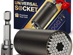 Super Universal Socket Tools Gifts for Men- Christmas Stocking Stuffers Socket Set with Power Drill Adapter Super Grip Socket (7-19mm) Cool Gadgets for Men Women Husband Handy DIY Tool