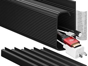 EVEO Cable Management 96'' J Channel-6 Pack Cord Cover- Cable Raceway - Cable Management Under Desk