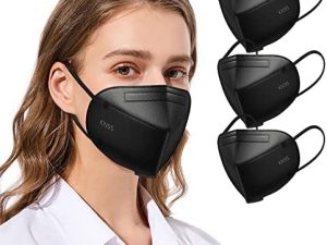 TOPMAX KN95 Face Masks 30 Pack 5-Ply Breathable Filter Efficiency≥95% Protective Cup Dust Disposable Masks Against PM2.5 Black