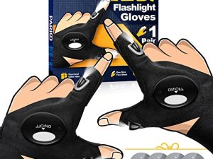 PARIGO LED Flashlight Gloves Gifts for Men - Stocking Stuffers for Men Christmas Birthday Gifts for Dad Husband Him