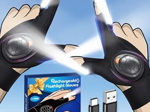 Men Gifts LED Flashlight Gloves - Stocking Stuffers for Men Women Husband Dad Rechargeable Handsfree Light for Fishing Camping Repairing Cool Tool Tech Gadget Christmas Birthday Fathers Day Gift Ideas
