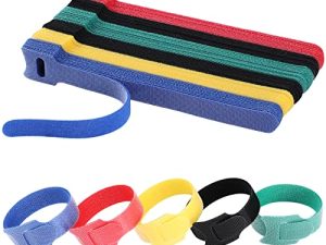 Cable Ties Reusable 120PCS Cable Management Cord Organizer 6 Inch Wire Straps for Home Office Data Centers USB Desk Electronics Accessories Organizing 5 Colors