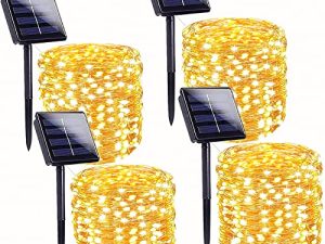 4-Pack 160FT 400 LED Solar String Lights Outdoor
