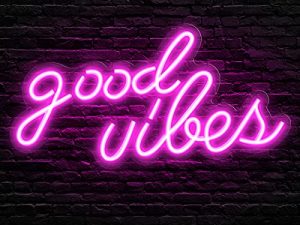 Olekki Pink Good Vibes Neon Sign - Neon Lights for Bedroom