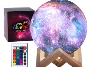 Mind-glowing 3D Galaxy Moon Lamp - Cool Night Light for Kids Bedrooms - 16 Colors