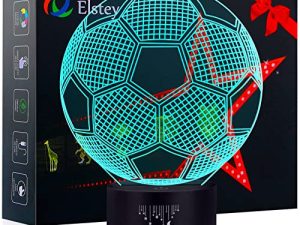 Elstey Soccer 3D LED Night Light Touch Table Desk Optical Illusion Lamps