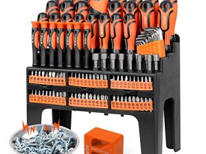 SEDY 124-Piece Magnetic Screwdriver Set with Plastic Racking