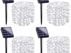 4-Pack 160FT 400 LED Solar String Lights Outdoor
