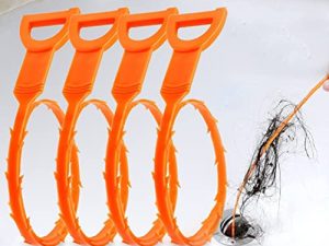 Vastar 4 Pack 19.6 Inch Drain Snake Hair Drain Clog Remover Cleaning Tool (4 Pack 19.6 Inch)