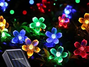 ITICdecor Solar String Flower Lights Outdoor Waterproof 50 LED Fairy Light Decorations for Garden Fence Patio Yard Christmas Tree