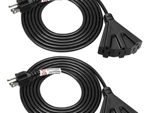 DEWENWILS 10 FT Outdoor Tri-Tap Extension Cord Splitter