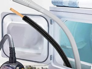 2 Pieces Dryer Vent Cleaner Kit-Dryer Lint Brush Vacuum Hose Attachment Brush Lint Remover Power Washer and Dryer Vent Vacuum Hose Off-White
