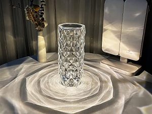 Crystal Lamp Color Changing Night Light Rose Table Lamps USB Touch Crystal Diamond Desk Lamps for Bedroom Living Room Party Dinner Decoration Valentine's Day Gift(8.7IN)