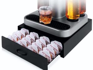 Storage Drawer for Bartesian Cocktail Capsules by Ksestor - Holds up to 40 Bartesian Pods - Compatible with BEV Black Decker Cocktail Maker - Sturdy and Stackable Bartesian Pod Holder - Bartesian - Bartesian Drink Mixer - Black Finish