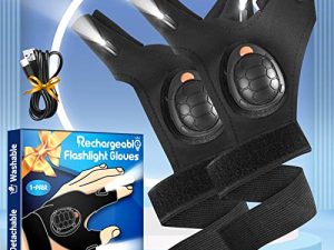 LED Flashlight Gloves with Lights - Rechargeable Finger Light Stocking Stuffers for Men Cool Gadgets Tool Fishing Camping Unique Gifts for Men Who Have Everything Christmas Gifts for Dad Husband