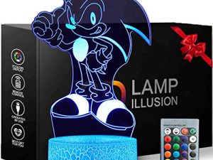 16 Colors 3D Illusion Sonic Night Light The Hedgehog Night Light