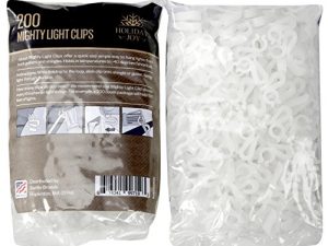 Holiday Joy - 200 Mighty Clip Lights - Quick & Easy Installation of Christmas Lights on Shingles & Gutters - Made in USA (200 Pack)