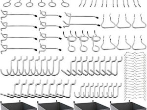 FRIMOONY Pegboard Hooks Assortment with Pegboard Bins