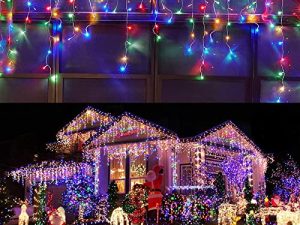 KiflyTooin Led Christmas Lights Outdoor Christmas Decorations Hanging Lights 400LED 8 Modes 75 Drops