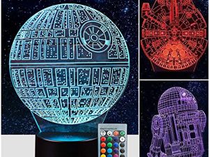 Manco 3 Pattern 16 Colors 3D Star Wars Night Light Star Wars 3D Lamp Birthday Gifts for Star Wars Fans