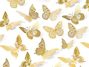 SAOROPEB 3D Butterfly Wall Decor 48 Pcs 4 Styles 3 Sizes